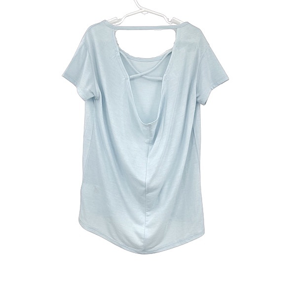 Z by ZELLA Girls Cross Back Tee Workout Athletic Short Sleeve Top Lt. Blue - MED - Picture 2 of 5